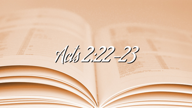 Acts 2:22-23