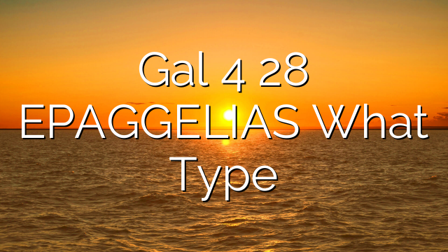 Gal 4 28 EPAGGELIAS What Type